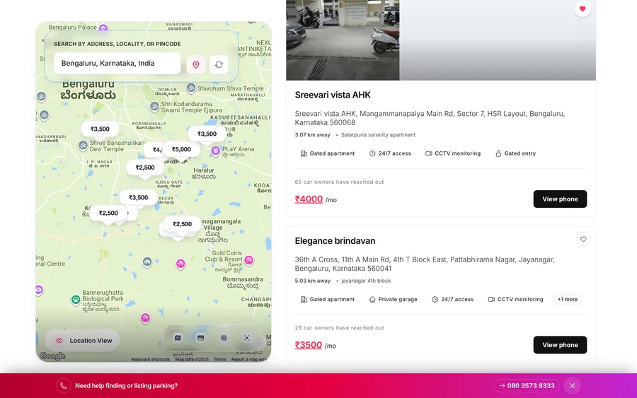 A listing card showing the View phone call-to-action.