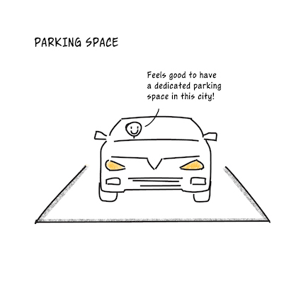 A dedicated parking space